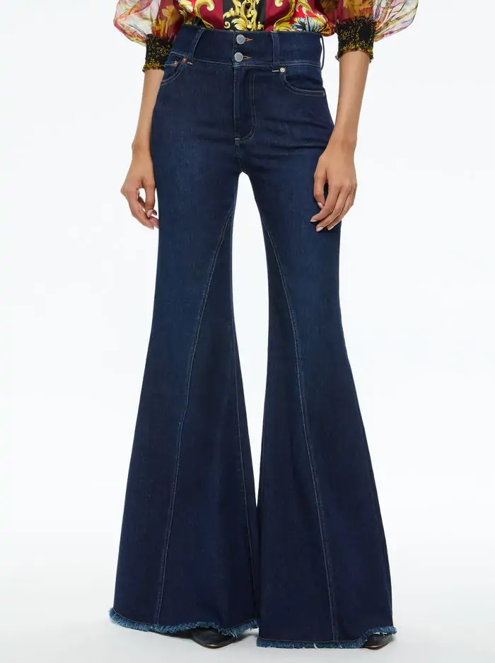 BEAUTIFUL HIGH RISE RUFFLE HEM JEAN